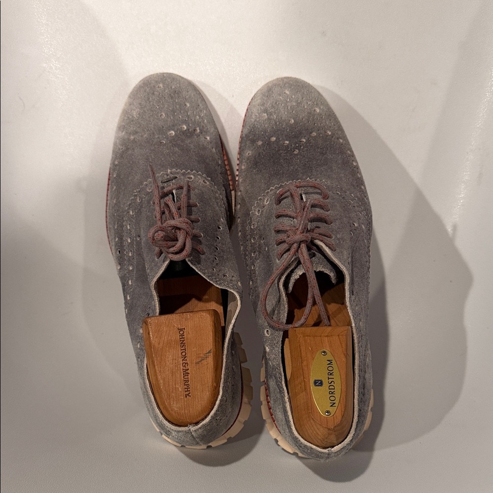 Cole Haan Gray Suede Wingtip Oxfords